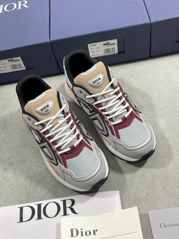 Dior B30 White Mesh Brown and Beige Men's Trainers