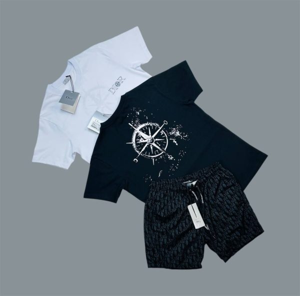 Dior Compass T-Shirts & Shorts Sets For Men's in Different Colors