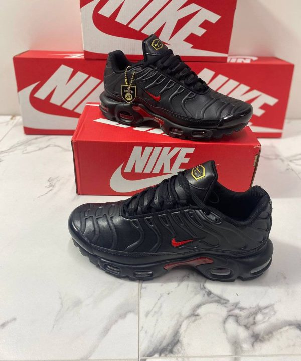 Nike TN Air Max Plus Leather Black & Red University Men's Trainers