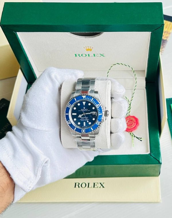 Rolex Submariner Date Smurf Blue Dial White Gold Men's Watch