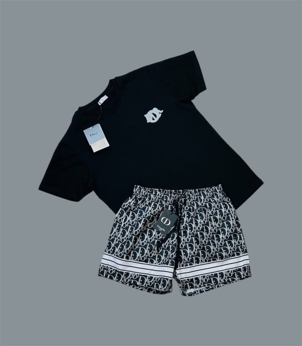 Dior Logo Printed Crew Neck T-Shirts & Shorts Sets For Men's in Different Color