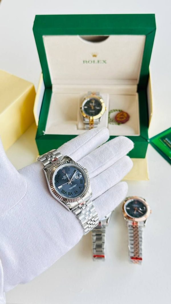 Rolex Date Just Wimbledon Dial with Stainless Steel Jubilee Band Men's Watch