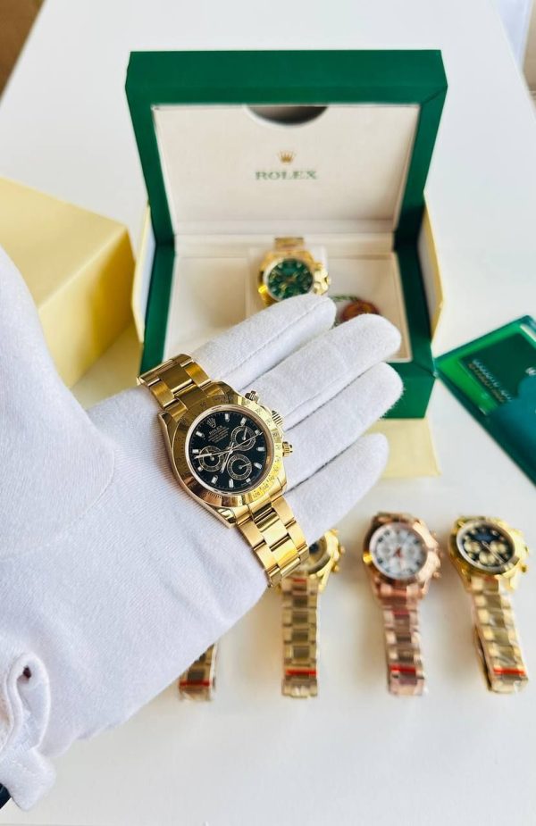 ROLEX DAYTONA BLACK DIAL WITH YELLOW GOLD BRACELET Men's Watch