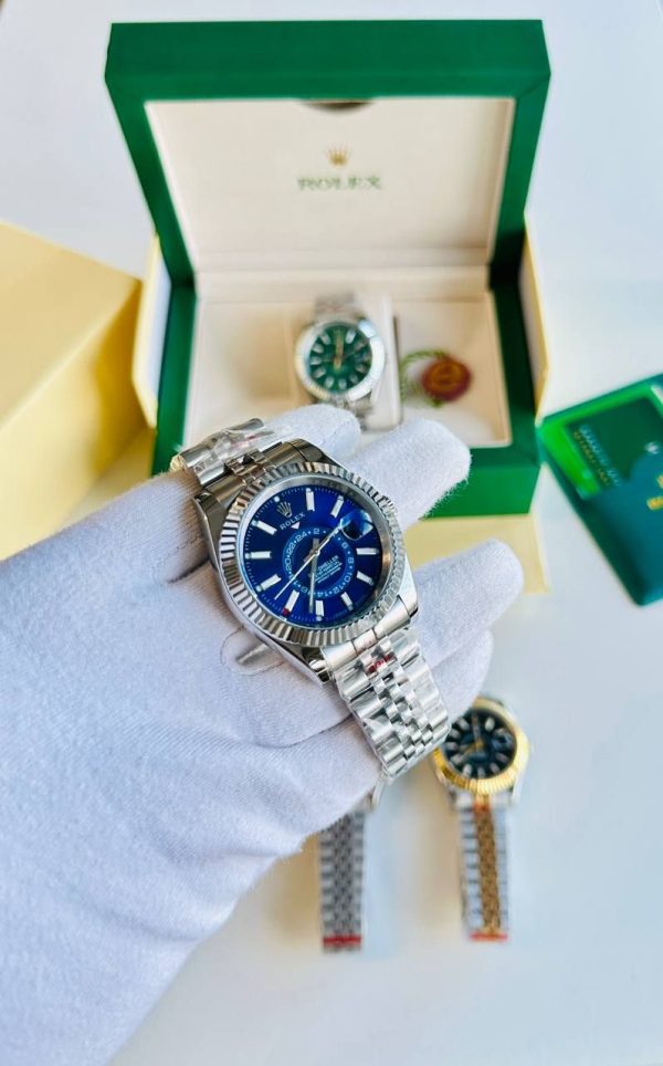 Rolex Sky-Dweller Steel Silver Chain with Blue Dial Men's Watch