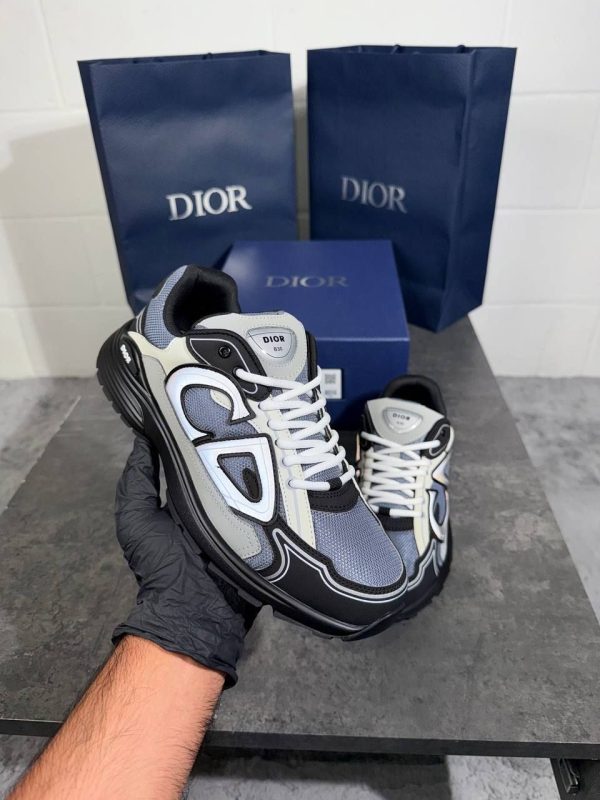 Dior CD B30 Countdown Sneaker Black Mesh & Navy Blue Trainers For Men's