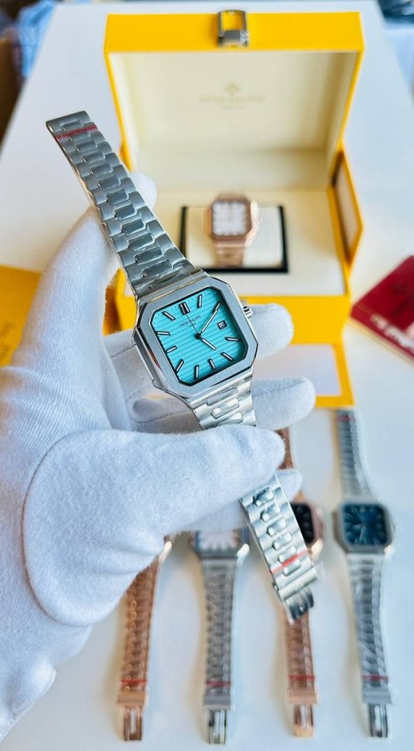 Patek Philippe Cubitus Silver Chain Movement Blue Dial Super Clone Men's Watch