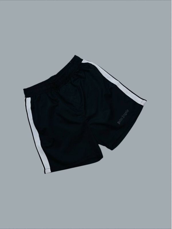 Palm Angels Logo Black Sporty Sweat Shorts For Mens