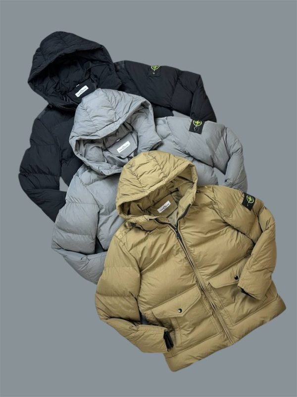 Stone Island Compass-Badge Hooded Down Puffer Jackets For Men's in Different Colors