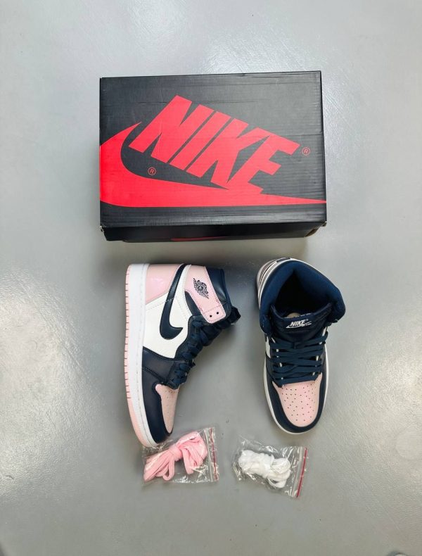 Nike Air Jordan 1 Retro High Black Crimson Tint in Pink & White Color Women's Trainers