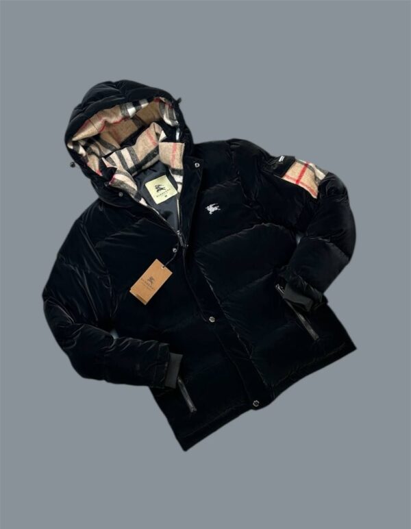 Burberry Noir Taille Puffer with Arm Pocket Jacket For Men's in Black Color