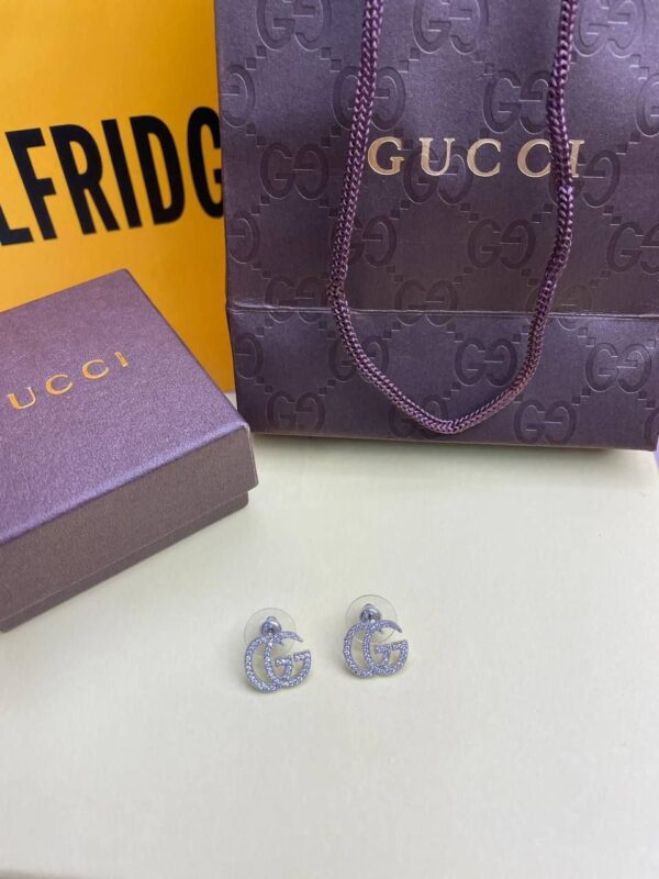 Gucci Diamond Double G Stud Earrings For Women's