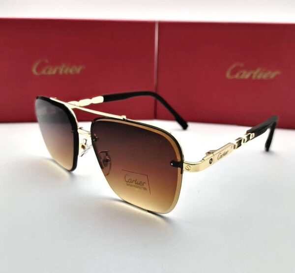 Cartier Aviator Style Metal Frame Sunglasses