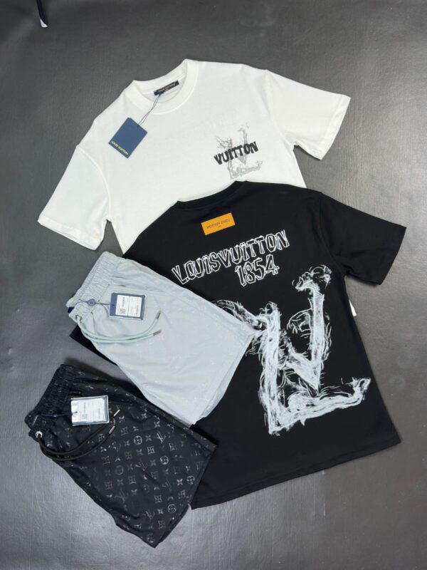 Louis Vuitton "1854" Smoke/Brushstroke Graphic T-Shirt & Shorts Set