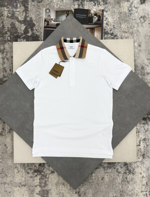 Burberry Check Collar Piqué Polo Shirt In Different Colors