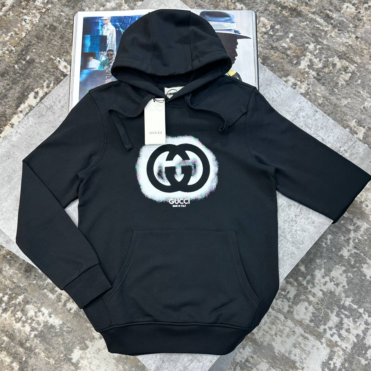 Gucci Interlocking G Graffiti Hoodie In 2 Colors